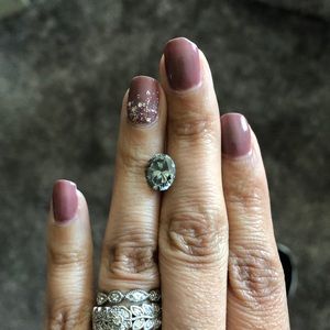 Loose Blue Gray Oval Moissanite